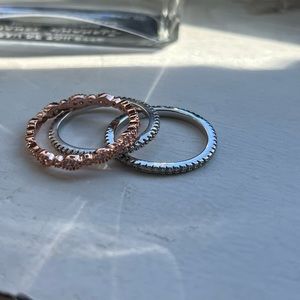 14k white gold stacking rings